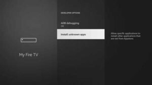 Select the “Install unknown apps” menu option.